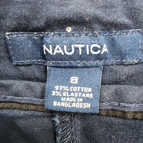 Nautica Short Womens 8 Blue Anchor Print Tailored Stretch Cotton Nautical Preppy - Picture 4 of 11